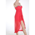 Net Yarn Wrapped Chest Long Paragraph Party Dress